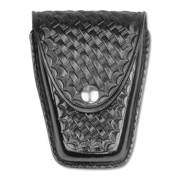 Basketweave Leather Closed Single Cuff Case