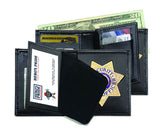 Deluxe Bi-Fold Double ID Wallet W/ Recessed Badge Cutout