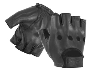 Premium Leather Driving Gloves - 1/2 Finger